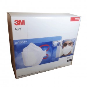 3M Aura 1863+ FFP3 Type IIR Unvalved Respirator Face Mask 1